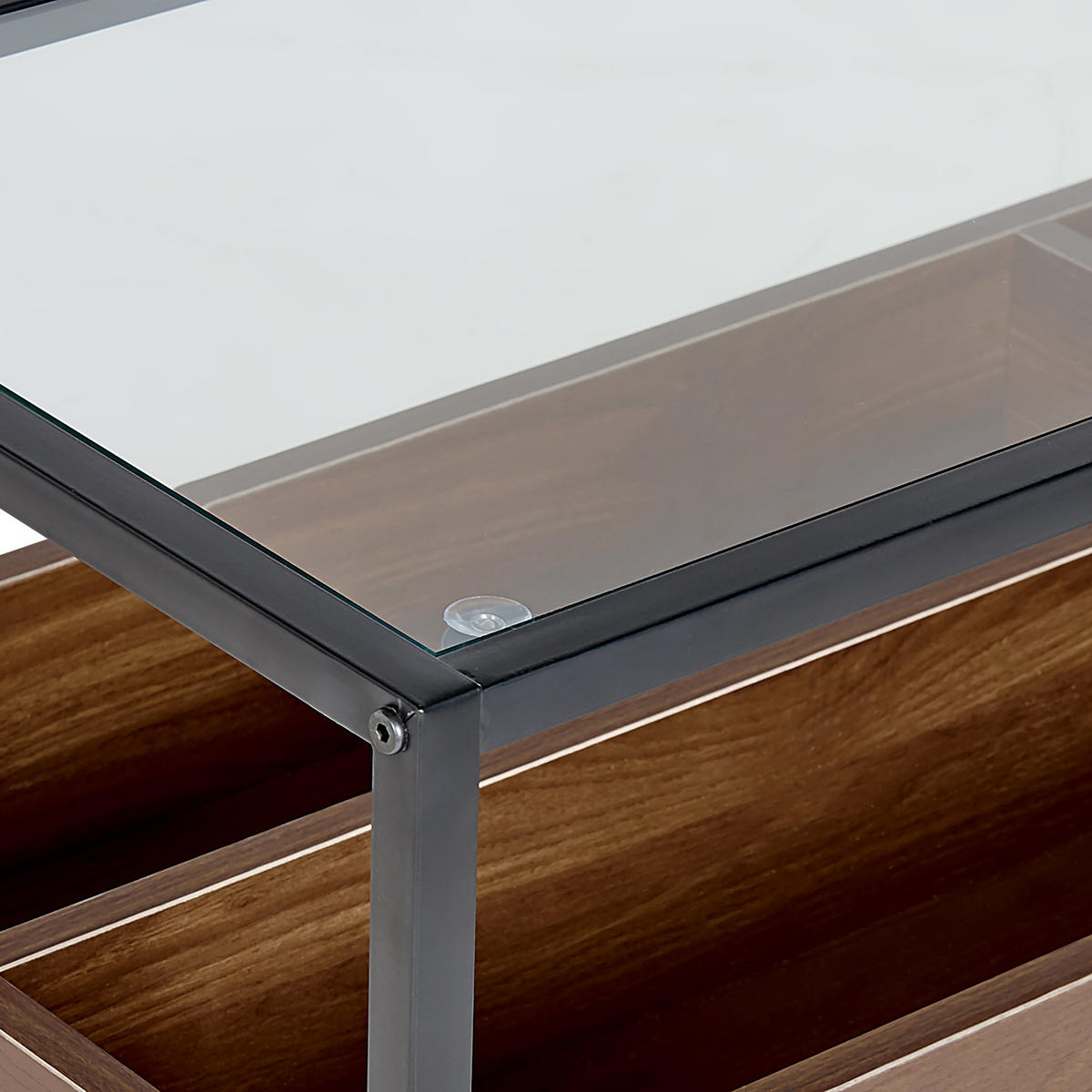 KONSOLENTISCH dunkler Holzfarbton/schwarz 110/40 cm Waco - Dunkelbraun/Schwarz, Metall (40/110/80cm) - Beliani