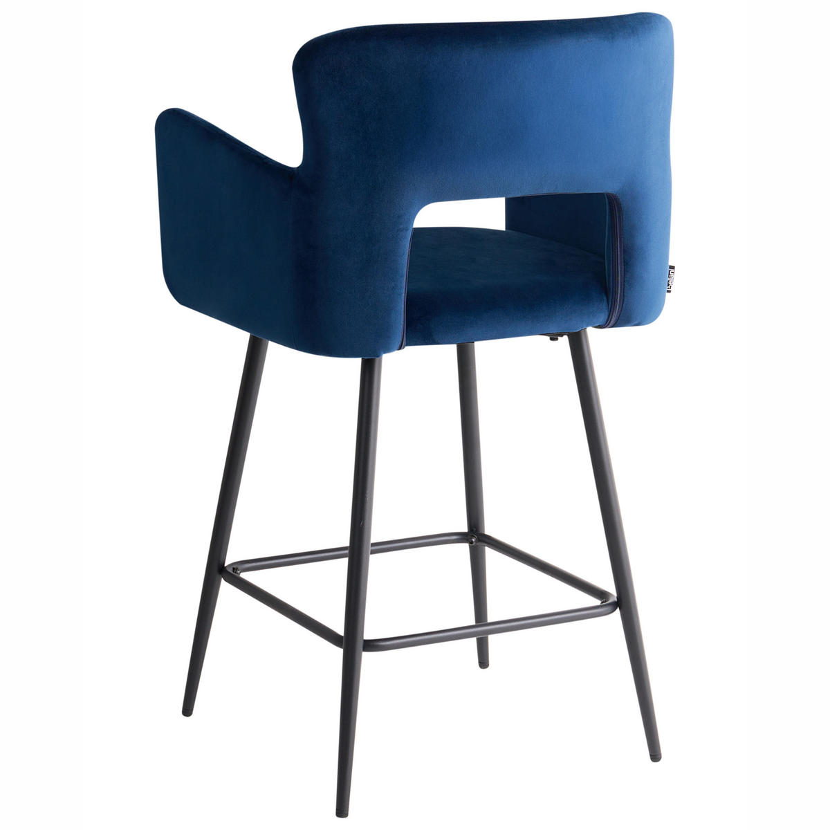 BARSTUHL 2er-Set Samtstoff Marineblau Sanilac - Hellblau, Textil (53/94/51cm) - Beliani