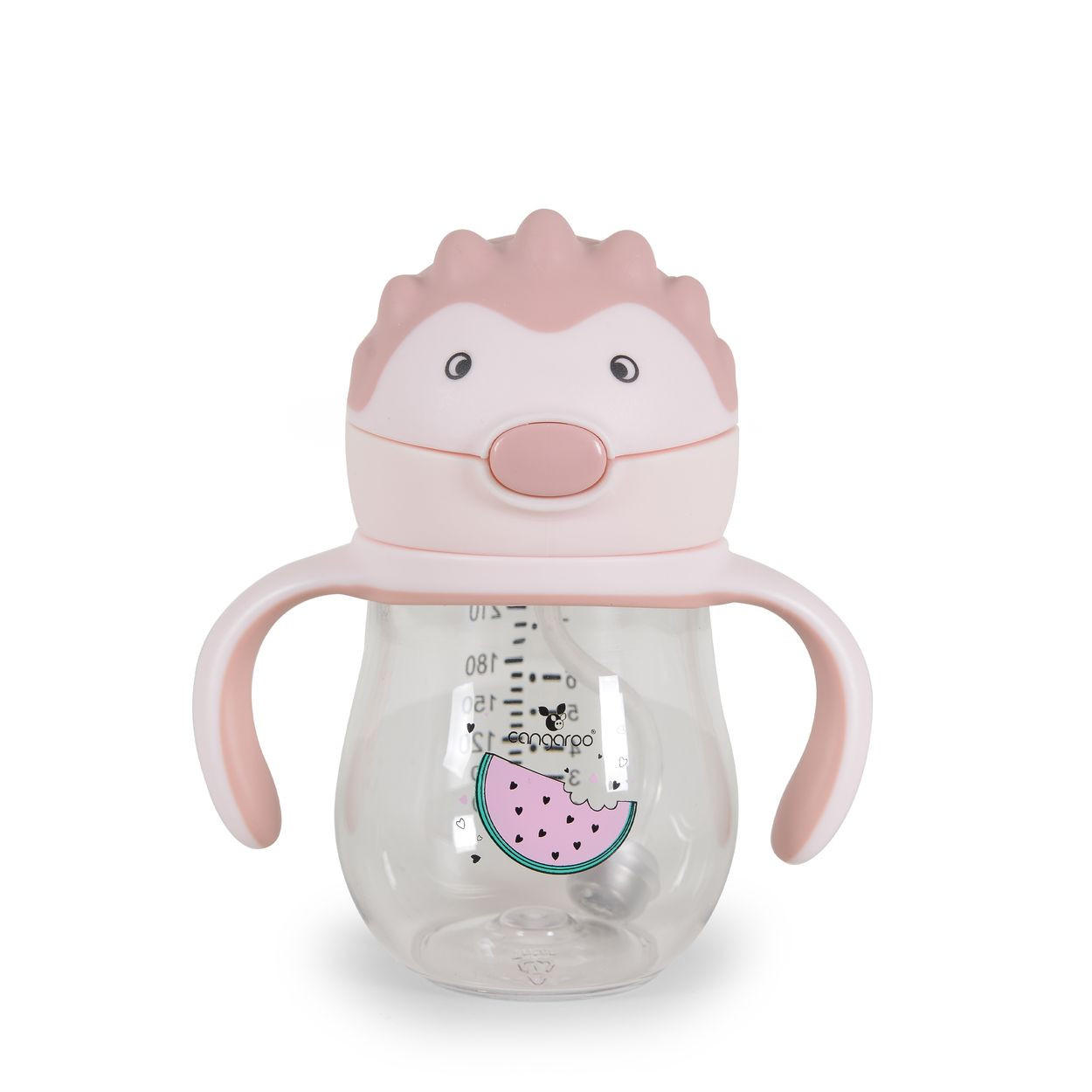 TRINKLERNBECHER Brillo 250 ml rosa Silikon, Anti-Kolik, auslaufsicher, Deckel, Schutzdeckel, trinkhalm - Rosa, Kunststoff (7/16/7cm) - Cangaroo