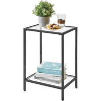 BEISTELLTISCH Quadratisch Glas Schwarz - Schwarz, Metall (38/28/56cm)