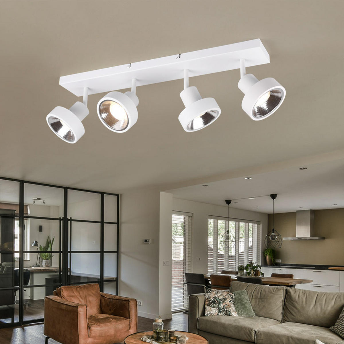 DECKENLEUCHTE Leon Metall Weiß matt - Weiß, Metall (16/60/19cm)