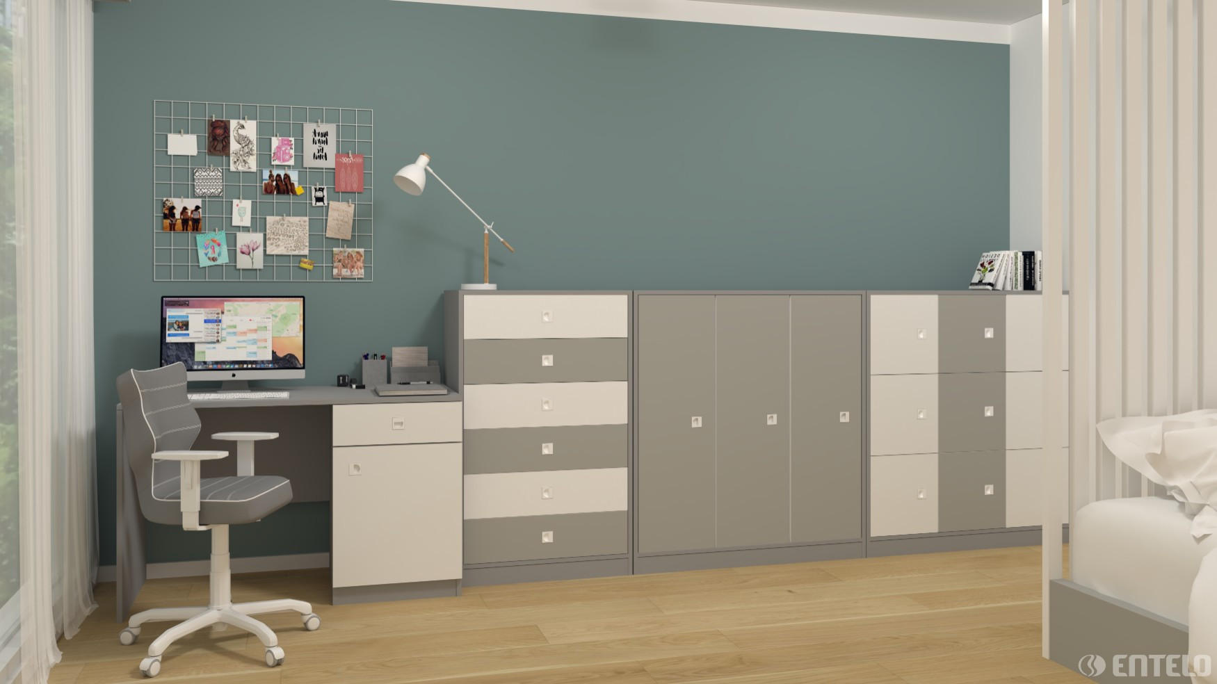 JUGENDSTUHL Duo - Weiß/Grau, Textil (64/99/64cm) - RAUMHIRSCH FURNITURE