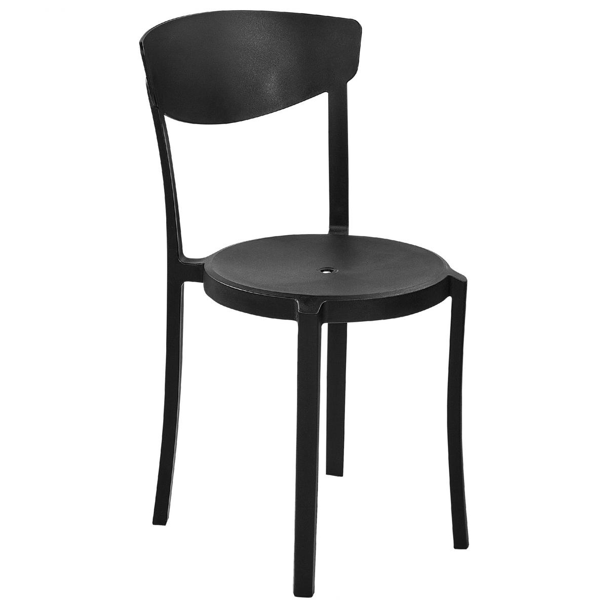 GARTENSTÜHLE 8er-Set Kunststoff schwarz Vieste - Schwarz, Kunststoff (42/80/40cm) - Beliani