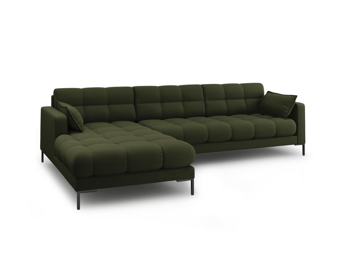 ECKSOFA links Mamaia aus strukturiertem Stoff grün 5 Sitzplätze - Grün, Textil (185/293cm) - Micadoni