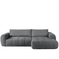 ECKSOFA RECHTS LIRA, Dunkelgrau, Bouclé - Dunkelgrau, Holz/Holzwerkstoff (295/112cm) - KONSIMO®