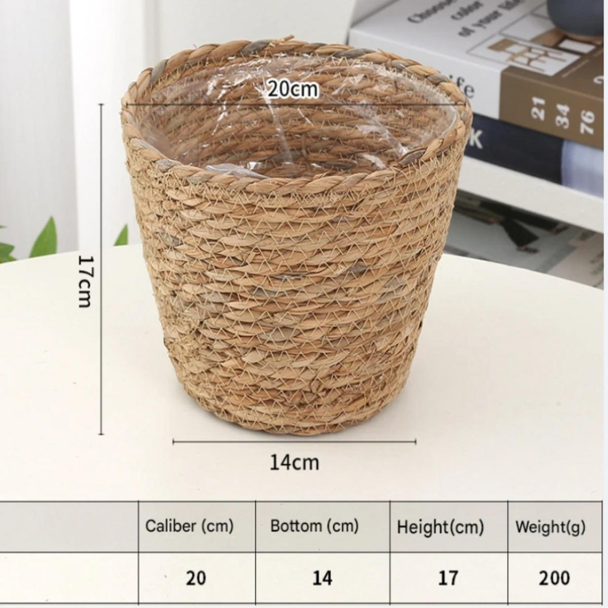 BLUMENTOPF, Geflochtenes Rattan, 17 × 20 cm, 2 Stück - Braun, Naturmaterialien (20/17cm) - Weltevree