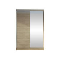 SCHWEBETÜRENSCHRANK Lino I mit RGB LED Beleuchtung - Sonoma Eiche, Holzwerkstoff/Metall (120/200/58cm) - MIRJAN24