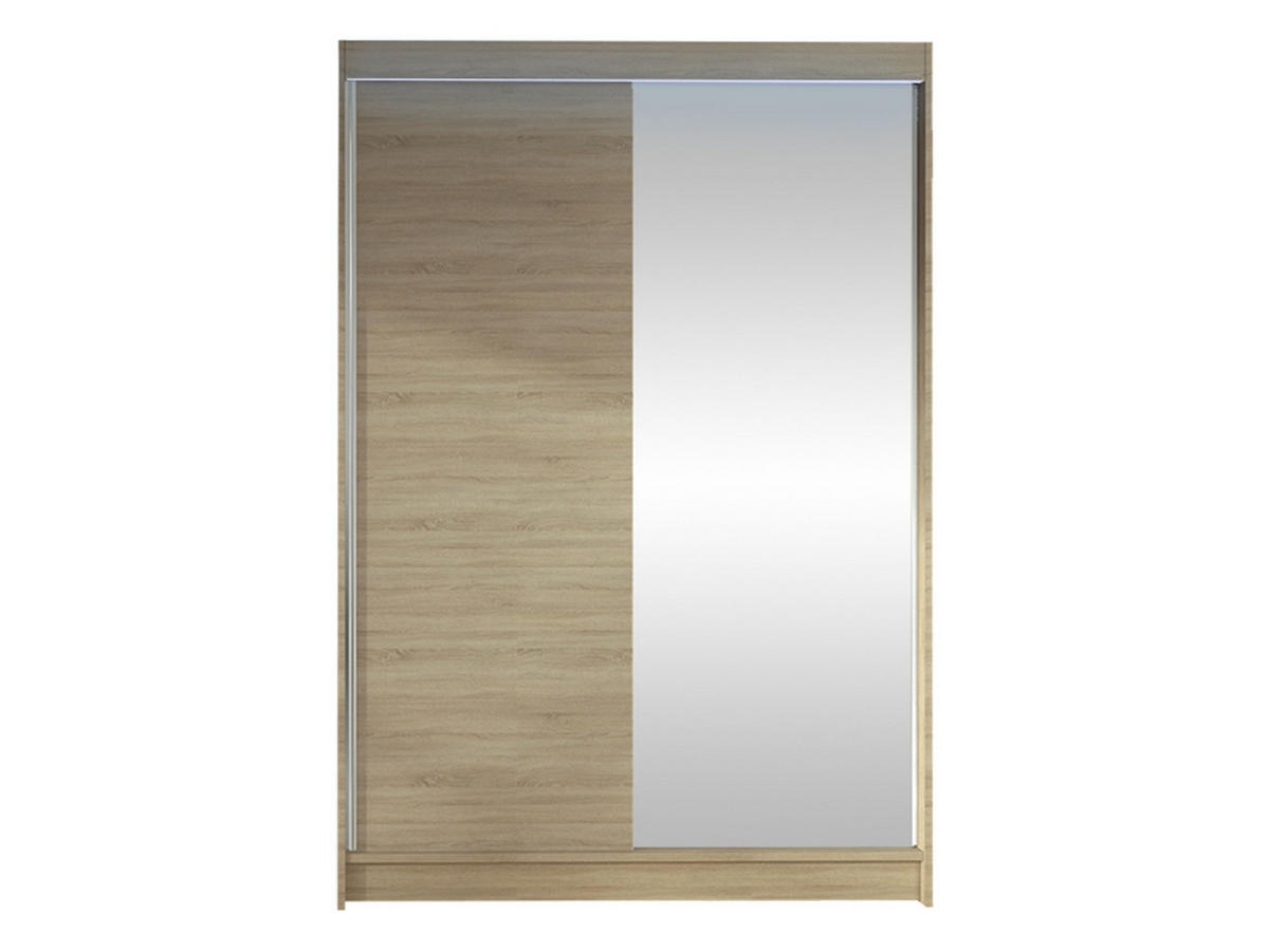 SCHWEBETÜRENSCHRANK Lino I mit RGB LED Beleuchtung - Sonoma Eiche, Holzwerkstoff/Metall (120/200/58cm) - MIRJAN24