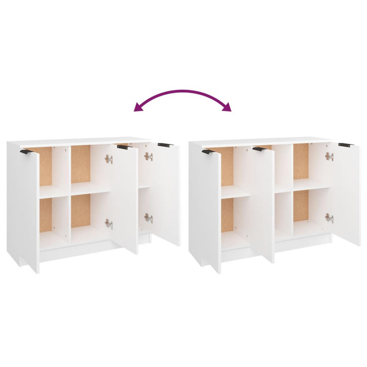 SIDEBOARD Weiss 90,5/30/70 Cm Holzwerkstoff - Weiß, Holzwerkstoff (30/70/90.5cm) - vidaXL