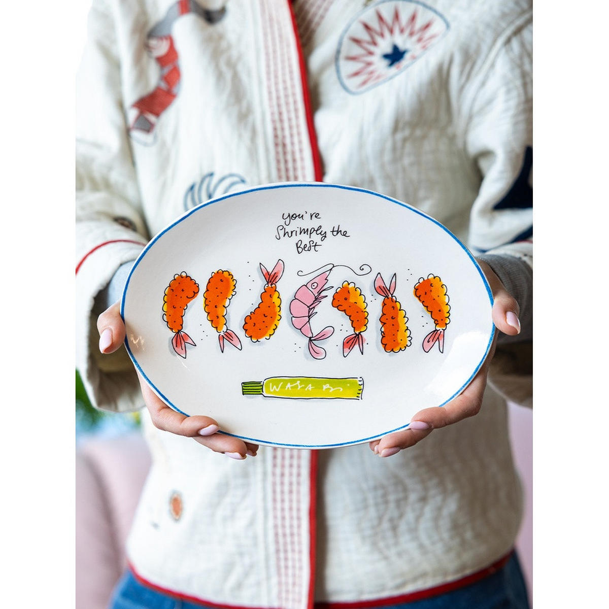 TELLER You're Shrimply The Best in Bunt - 27cm - Multicolor, Keramik (27/19.4/2.1cm) - Blond Amsterdam