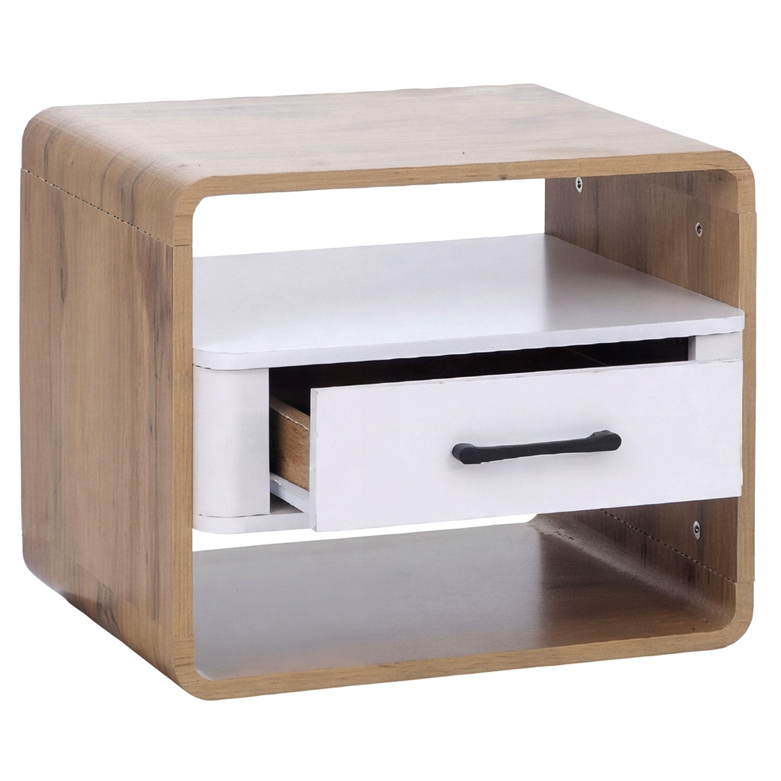 NACHTTISCH organisch Weiß - Weiß, Holz (48/40/44cm) - MCW