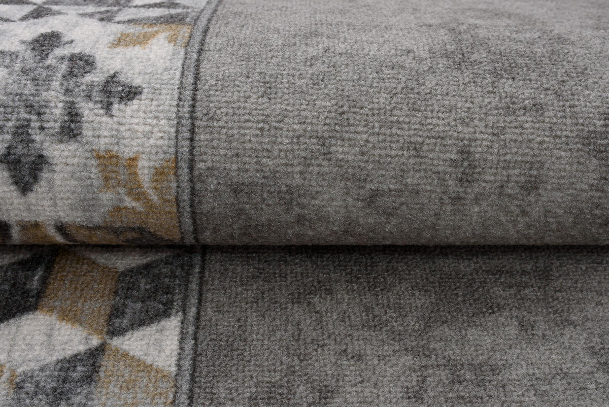 TEPPICHLÄUFER Anti-Rutsch Grau rutschfest Gummiunterlage 100/100 cm - Grau, Textil (100/100cm) - Tapiso