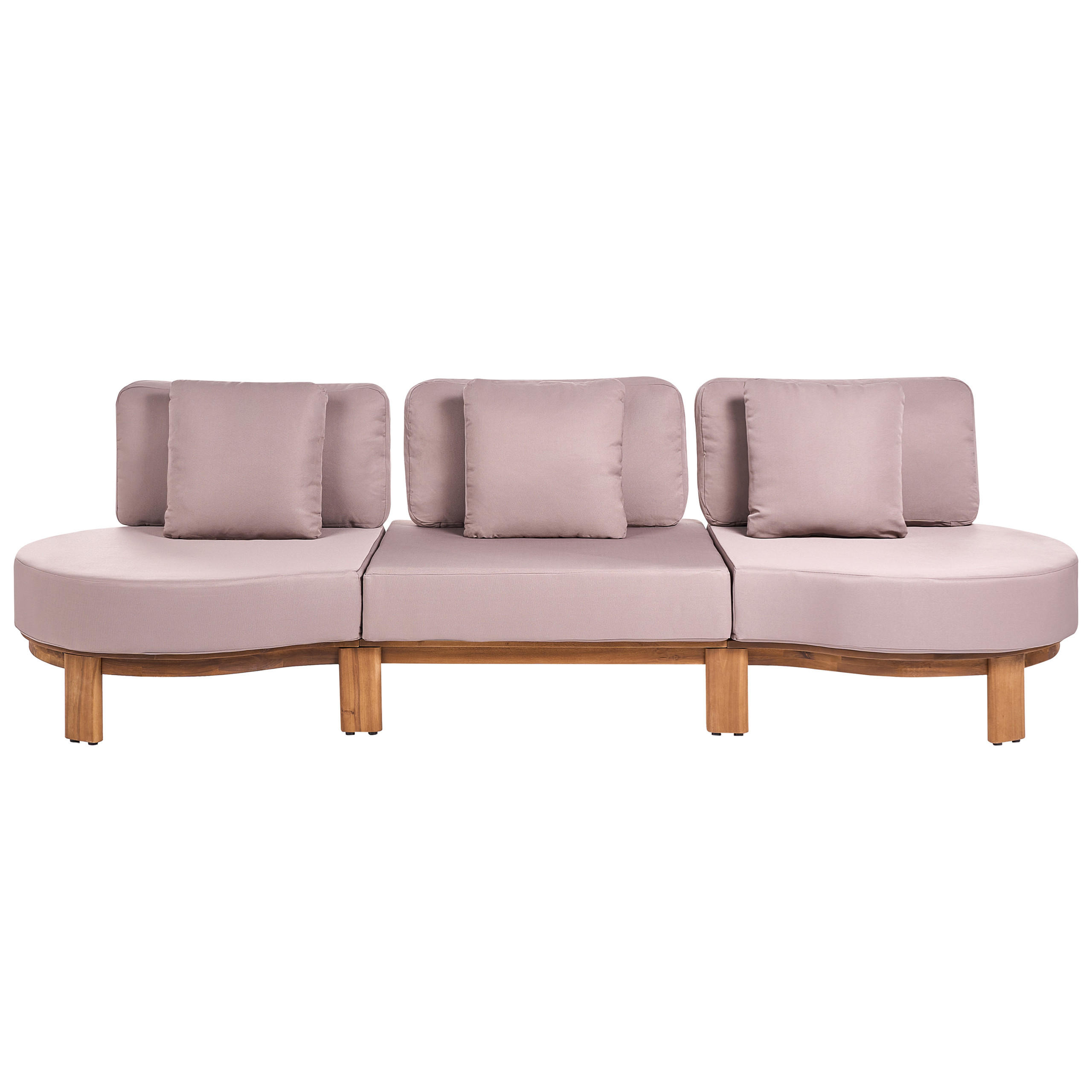 Beliani Gartensofa Hellbraun, Braun, Beige 286x80x75 cm