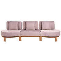 GARTENSOFA 3-Sitzer Akazienholz Hellbraun Arzello - Hellbraun/Beige, Holz (286/80/75cm) - Beliani