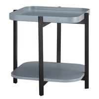 BEISTELLTISCH - Eiche massiv / MDF - Blaugrau/Schwarz, Holz/Holzwerkstoff (57/57/55cm) - home24