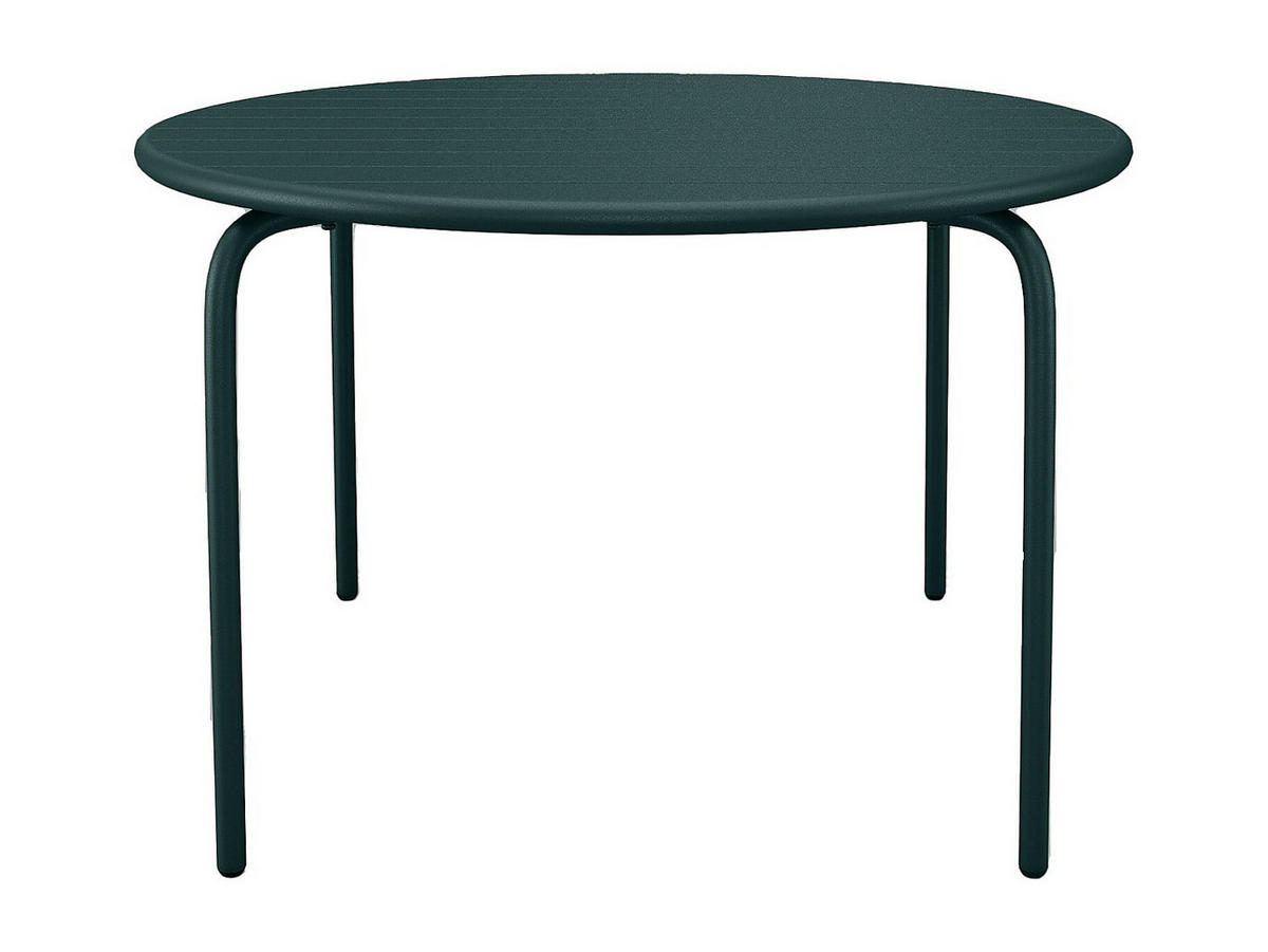 GARTENTISCH - 4 -Sitzer - Stahl - tannengrün - MIRMANDE - Grün, Metall (110/110/74cm) - Vente-Unique
