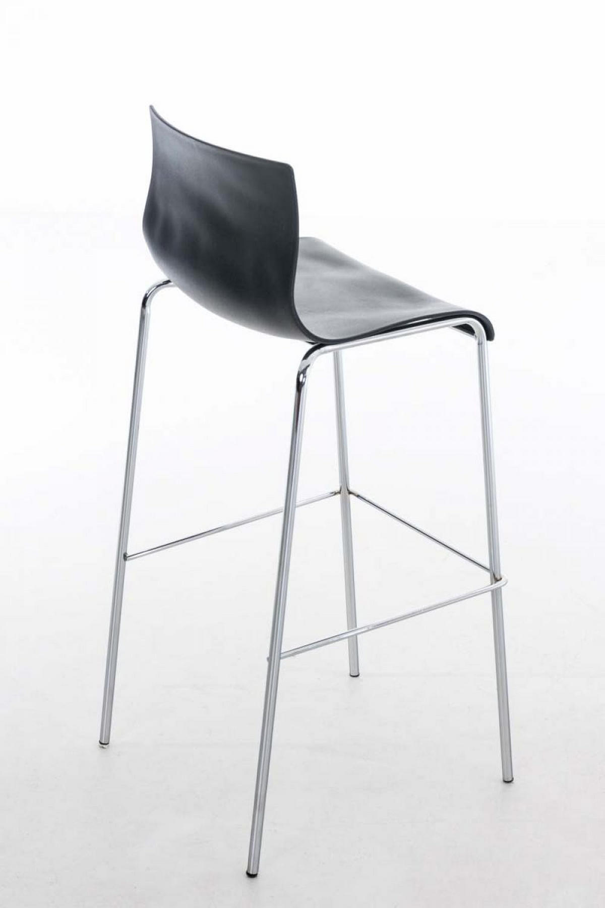 BARHOCKER Kunststoff Grau - Chromfarben/Grau, Kunststoff/Metall (43/100/48cm) - CLP