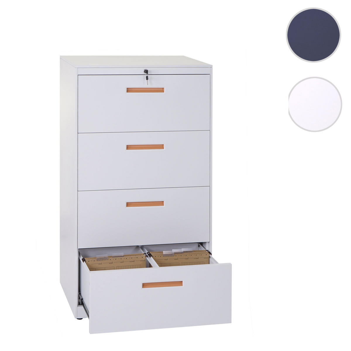 HÄNGEREGISTERSCHRANK Weiß - Weiß, Metall (76/132/46cm) - MCW