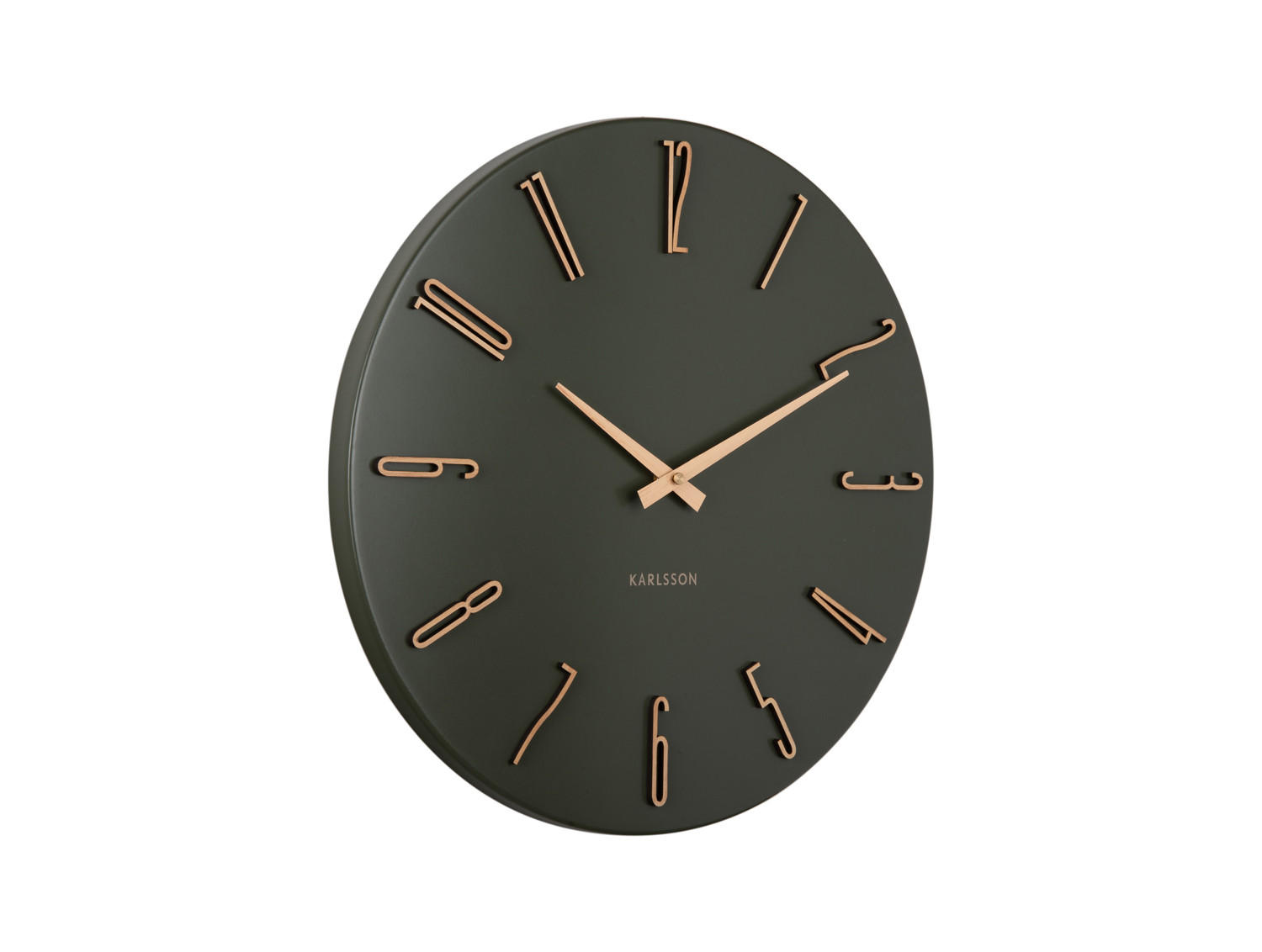 WANDUHR Esmerado Grün 2.1/40/40 cm - Grün, Metall (40/40/2.1cm) - Karlsson