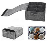 TASSENHALTER - ca. 28 x 21 x 11,5 cm - aus Filz - Grau, Kunststoff (21/11.5/28cm) - Dunedesign