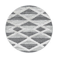 TEPPICH Hochflor Hoch-Tief Geometrisch Polypropylen Wohnzimmer Grau Rund 160x160 - Grau, Textil (160/160cm) - KADIMA DESIGN