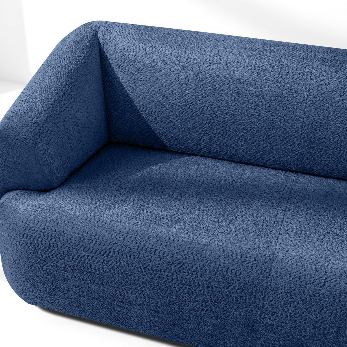 EINZELSOFA VIRA, Blau, Chenille - Blau/Schwarz, Holz/Holzwerkstoff (210/84/100cm) - KONSIMO®