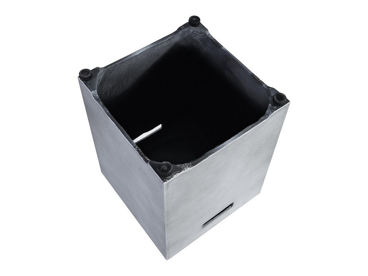 FEUERSCHALE - 41cm x 41cm - Kunststein - hellgrau - SEROZA - Hellgrau, Stein (41/62.6/41cm) - Vente-Unique