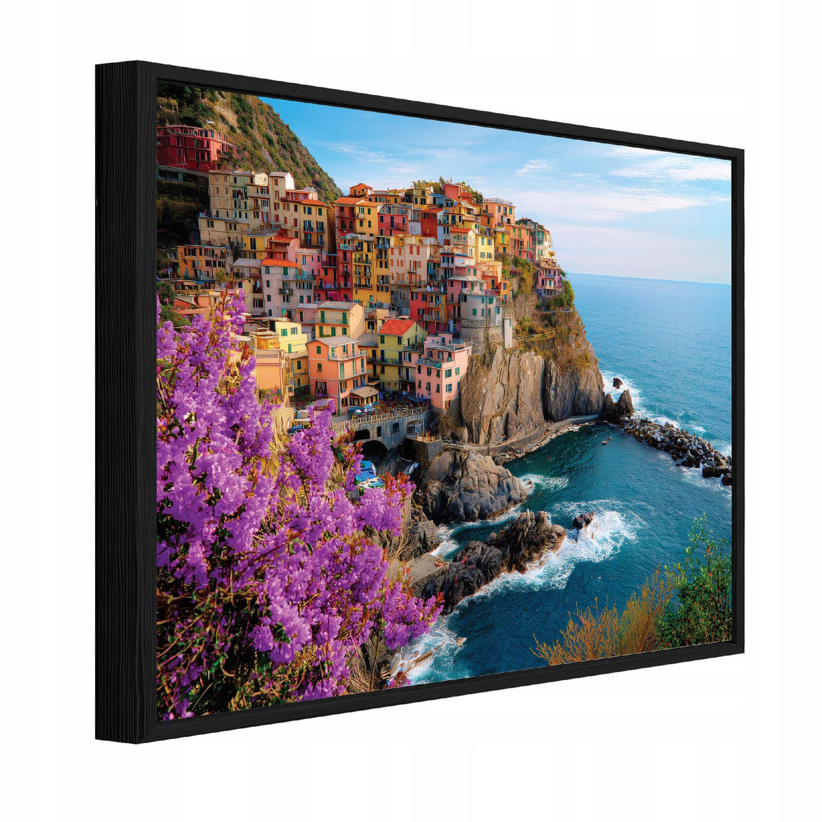 BILDER mit Rahmen Insel Ozean Blau 100x70 cm - Multicolor, Holzwerkstoff (100/70cm) - Wallarena