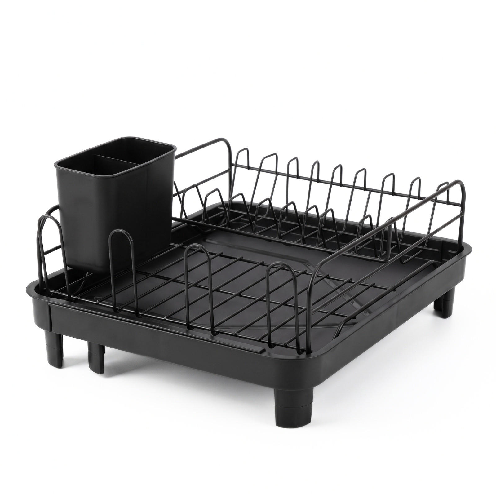 ABTROPFGESTELL ausziehbar mit Abtropfschale 41,5 x 36,5 x 20,5 cm - Schwarz, Metall (36.5/20.5/41.5cm) - BOXIMO