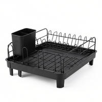ABTROPFGESTELL ausziehbar mit Abtropfschale 41,5 x 36,5 x 20,5 cm - Schwarz, Metall (36.5/20.5/41.5cm) - BOXIMO