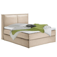 BOXSPRINGBETT mit Kopfteil - Premium - Beige, Textil (160/220cm) - home24