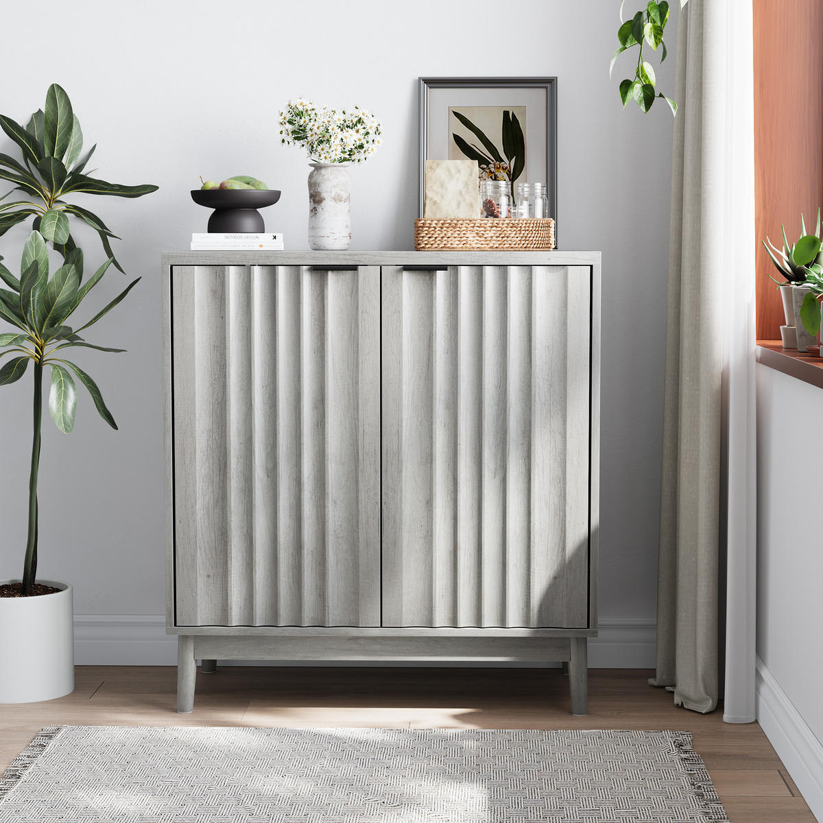 KOMMODE Grau 80/39.80/85.80 cm - Grau, Holzwerkstoff (39.8/85.8/80cm) - Urban Meuble