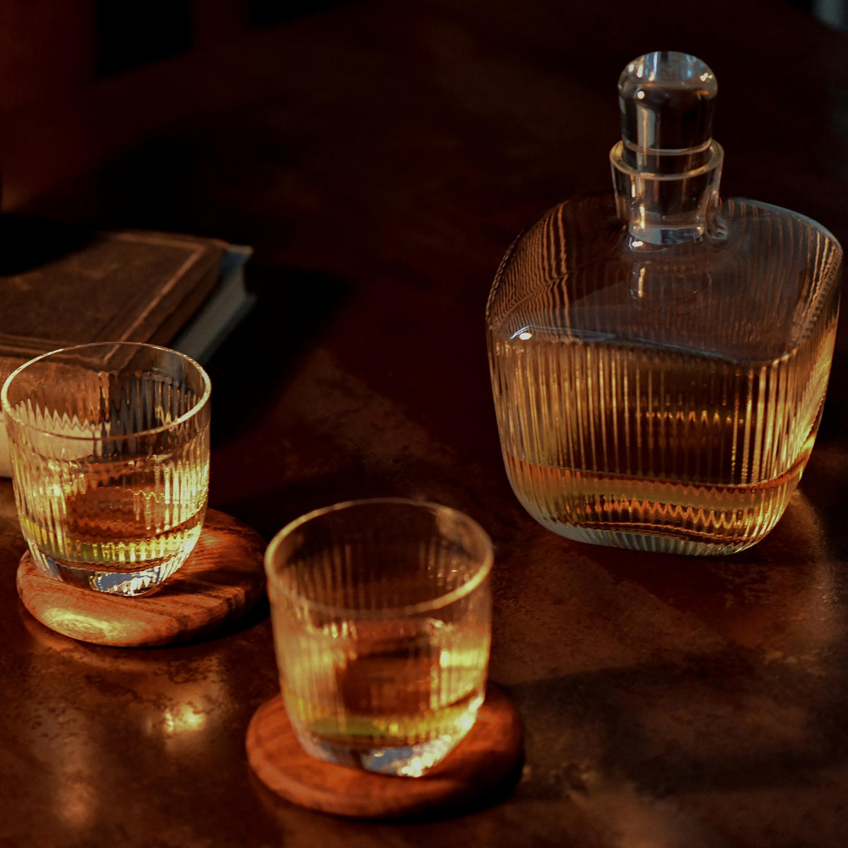 WHISKY SET, 3er-Set, 1000 ml / 200 ml, Hangemacht - Transparent, Glas (1L) - Krosno Glass