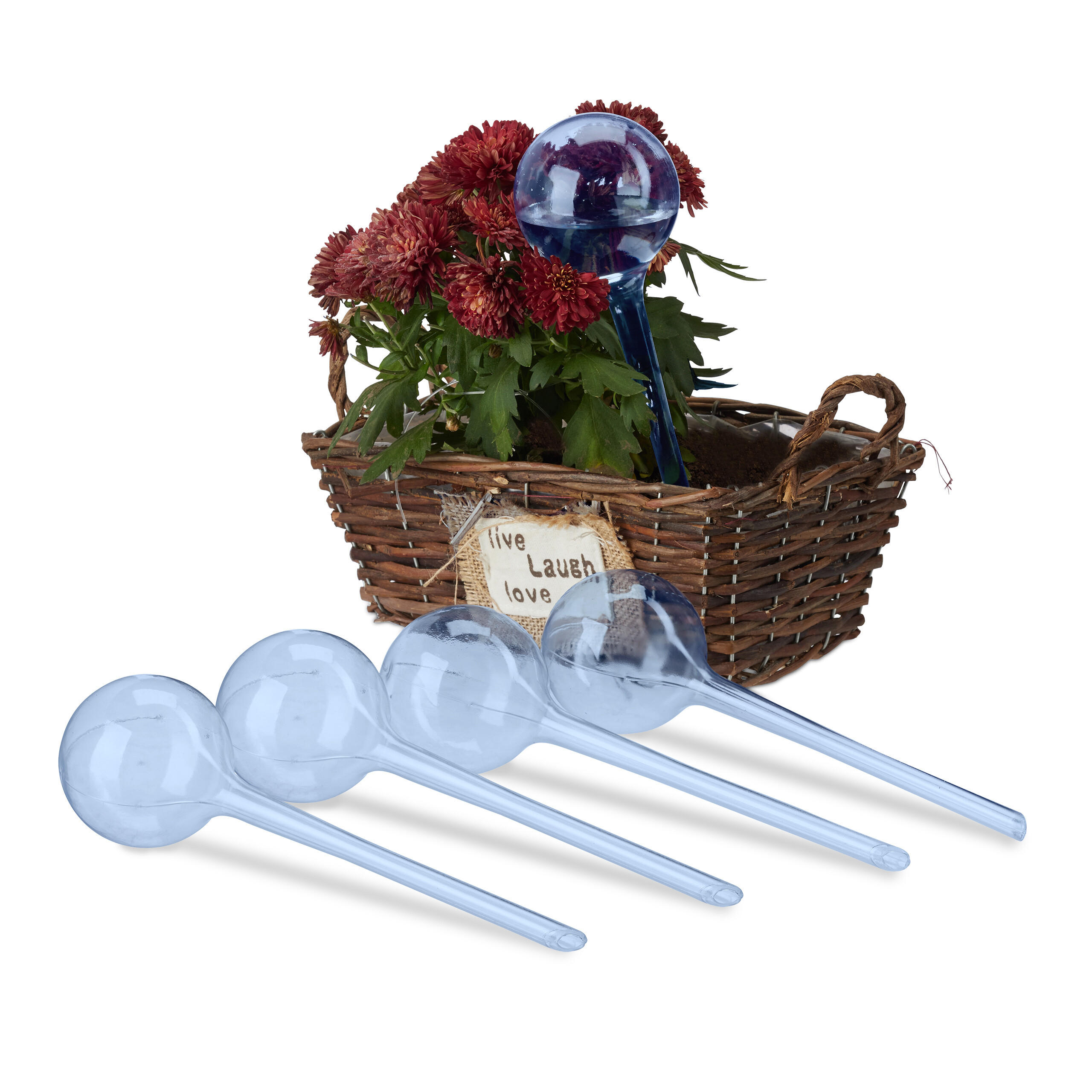 5XBEWÄSSERUNGSKUGEL - Blau, Kunststoff (8/28/8cm) - Relaxdays