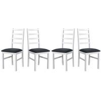ESSZIMMERSTUHL - Set 4x Nilo 8 , weiss, hygge 96 - Dunkelgrau/Weiß, Holz (43/94/40cm) - Leaf Design