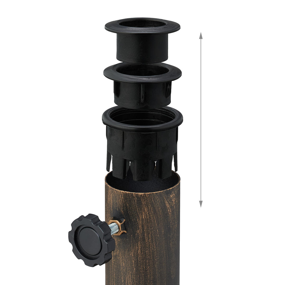 SCHIRMSTÄNDER - Schwarz, Kunststoff/Metall (49/49cm) - Relaxdays