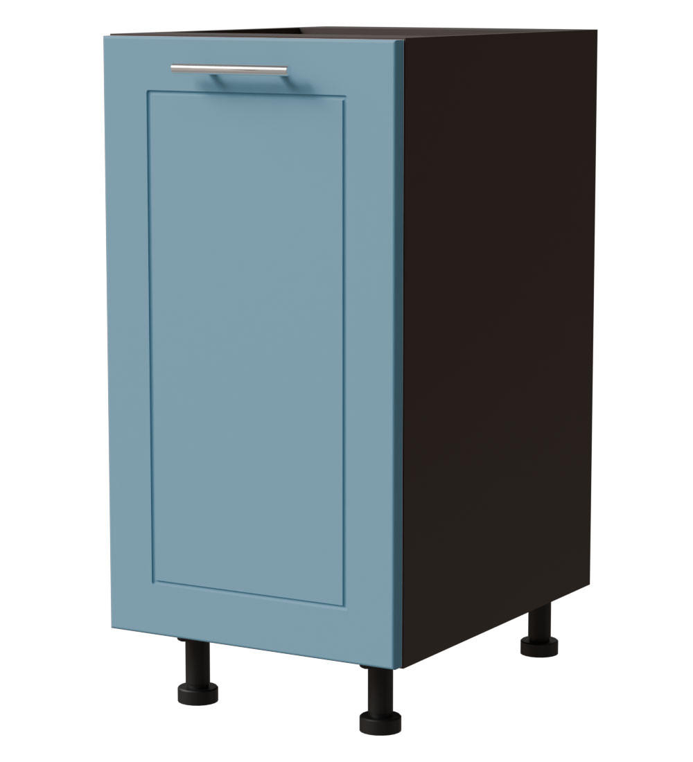 UNTERSCHRANK Bari D1D/40 Lava / RAL 5024 pastellblau 40 / 50 / 82cm - Blau/Dunkelgrau, Holz/Holzwerkstoff (40/82/50cm) - Feldmann-Wohnen