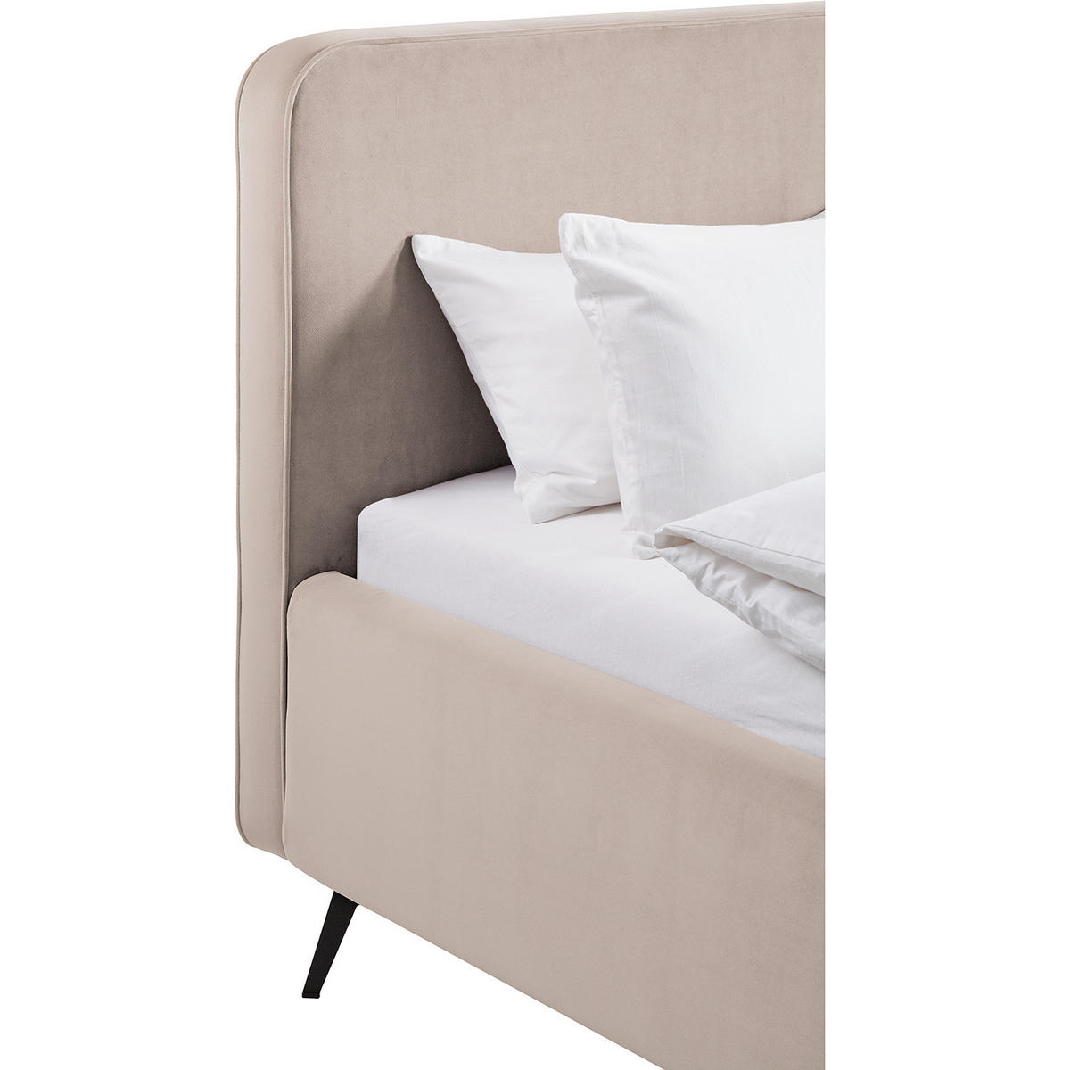 POLSTERBETT - Beige, Textil (200/200cm) - home24