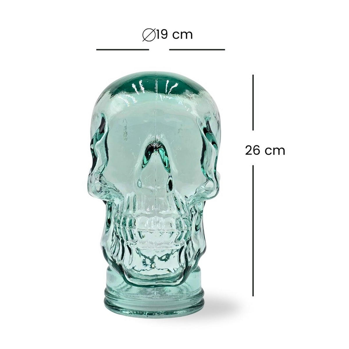 KOPFHÖRERSTÄNDER TOTENKOPF Glas T01 klar - Transparent, Glas (19/26/19cm) - DESIGN DELIGHTS