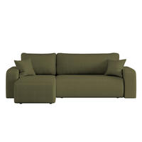 ECKSOFA L-FORM Schlaffunktion Und Bettkasten Eckcouch MILANO L Stoff Quelle Olive Links - Olivgrün, Holz/Textil (142/244cm) - Kaiser Möbel