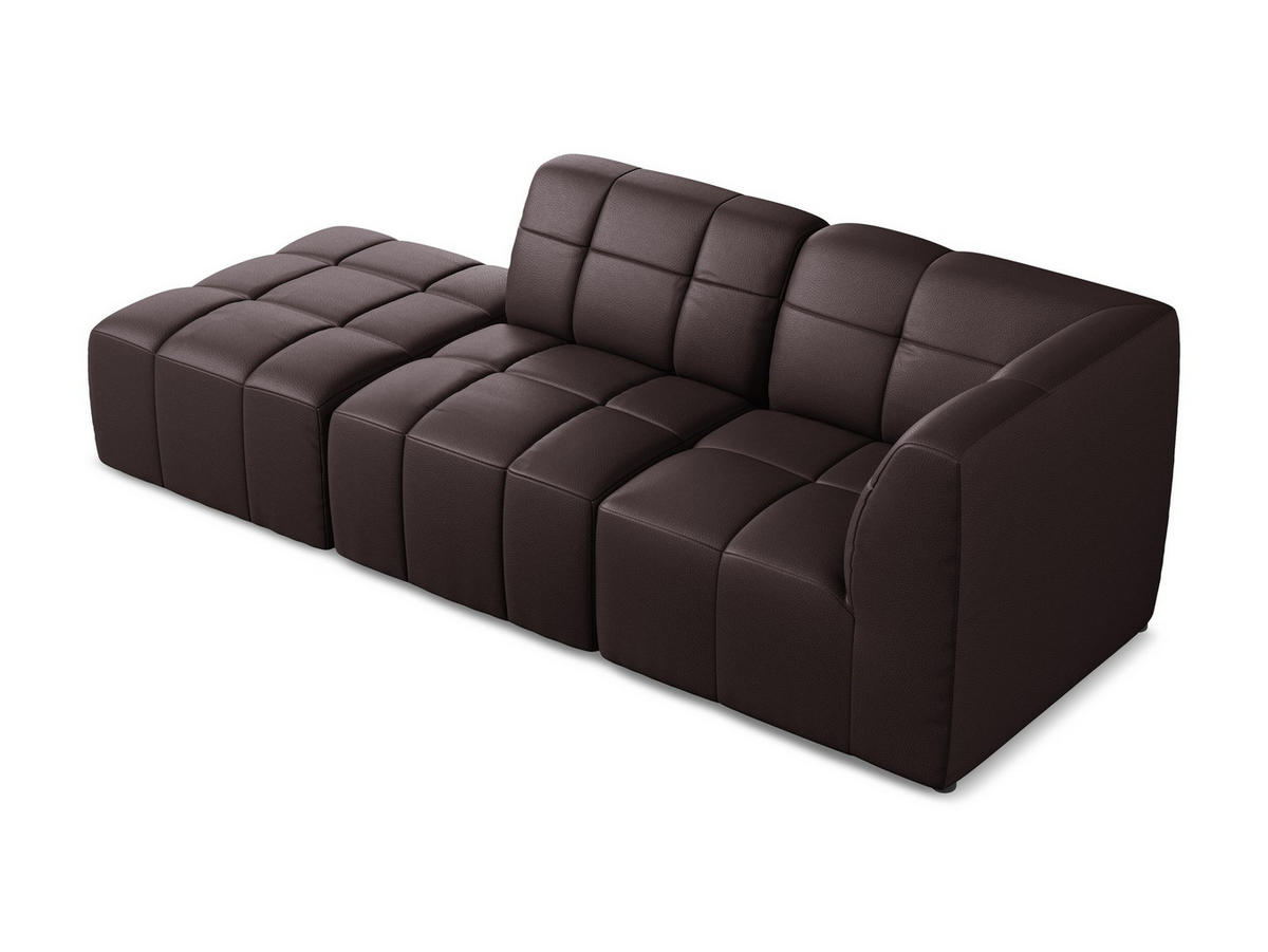 ECKSOFA Links Kunstleder Violett - Pflaume/Schwarz, Holzwerkstoff/Kunststoff (240/90cm) - Makamii