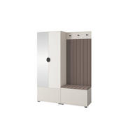 GARDEROBE Ritmo version 1 mit Spiegel, mit POLSTERPANEELEN BRAUN - Beige/Braun, Holzwerkstoff (140/185/40cm) - Jerpax