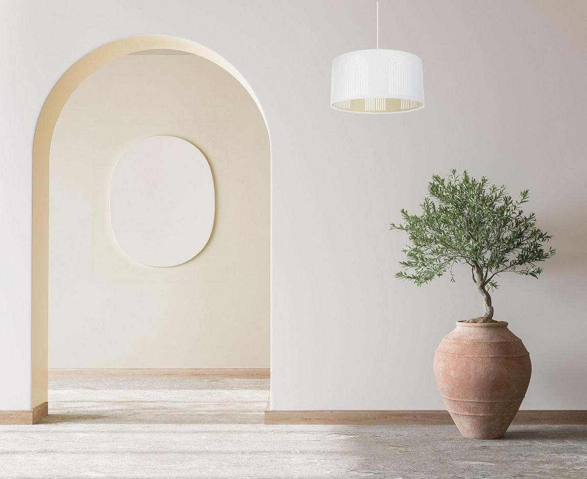 HÄNGELEUCHTE Weiß 40/90 cm - Beige/Weiß, Kunststoff (20/0.4/90cm) - ONZENO