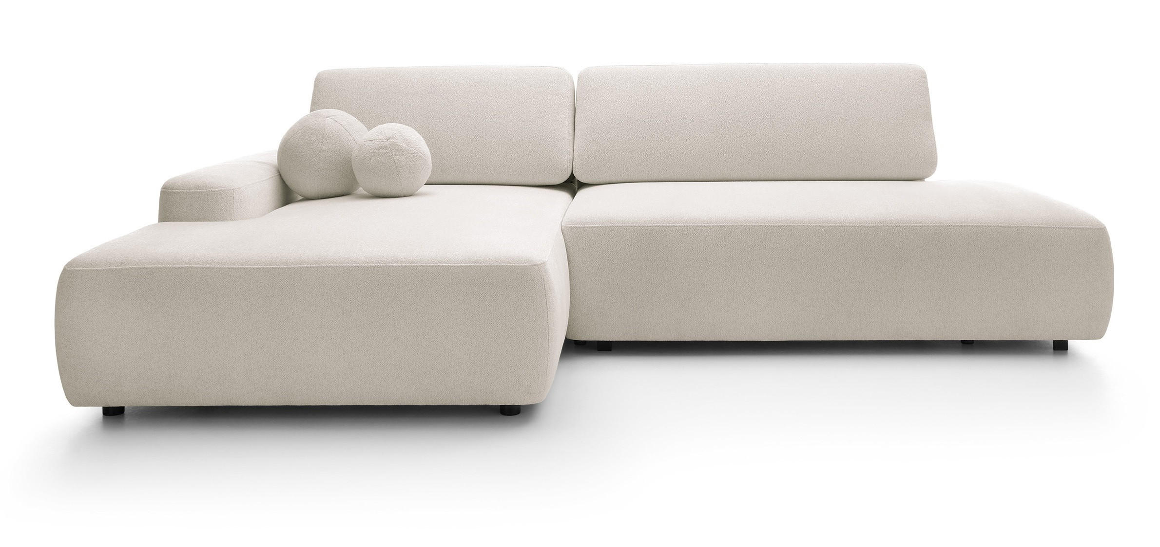 ECKSOFA 275 cm mit Schlaffunktion Orea O, Links, Beige - Beige, Holz (276/164cm) - Emporius