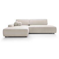ECKSOFA 275 cm mit Schlaffunktion Orea O, Links, Beige - Beige, Holz (276/164cm) - Emporius
