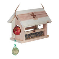 VOGELFUTTERHAUS - Hellbraun, Holz/Kunststoff (31/24/20cm) - Relaxdays