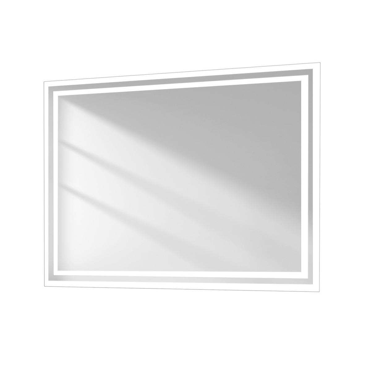 BADSPIEGEL mit Beleuchtung 80/60/3,5 cm - Weiß, Glas (60/3.5/80cm) - EMKE