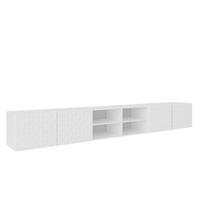 TV-SCHRANK Weiß ALI Offene Fächer Dekorative Fronten 300 cm - Weiß, Holzwerkstoff (300/41/40cm) - Sepro Meble