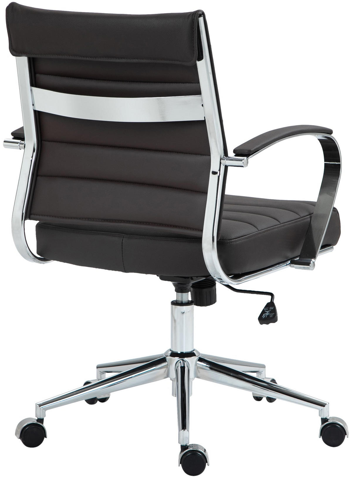 DREHSTUHL Echtleder Braun - Chromfarben/Braun, Leder/Metall (57/90/62cm) - CLP
