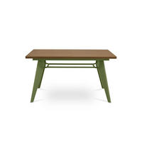 ESSTISCH ausziehbar 140/180cm Metallbeine Khaki und Tischplatte Nussbaum-Optik Meloe - Nussbaumfarben/Grün, Holzwerkstoff/Metall (90/140/76cm) - Sicaan